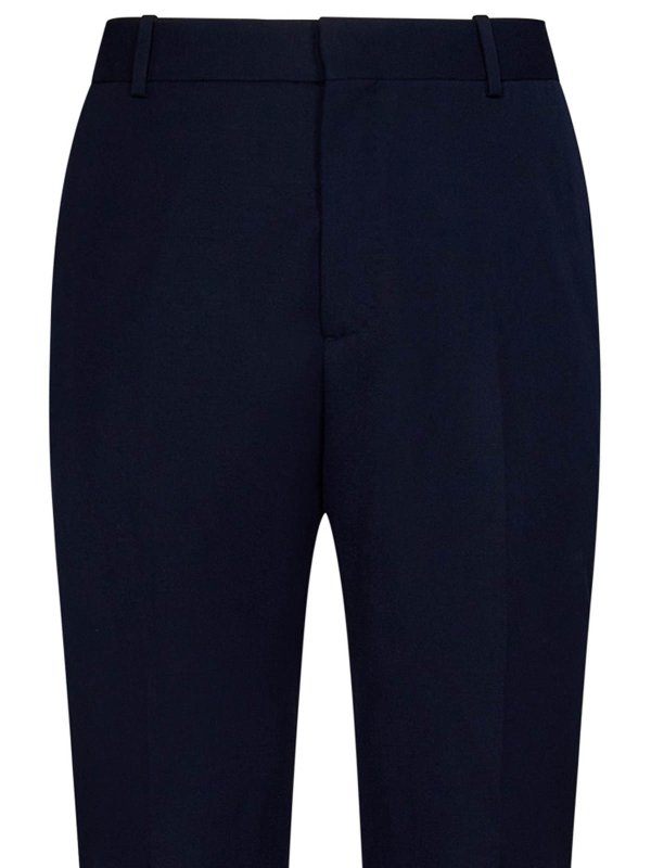 The Best Shops ALEXANDER MCQUEEN: Tailored & Formal trousers - Navy Blue Tailored Cigarette Trousers