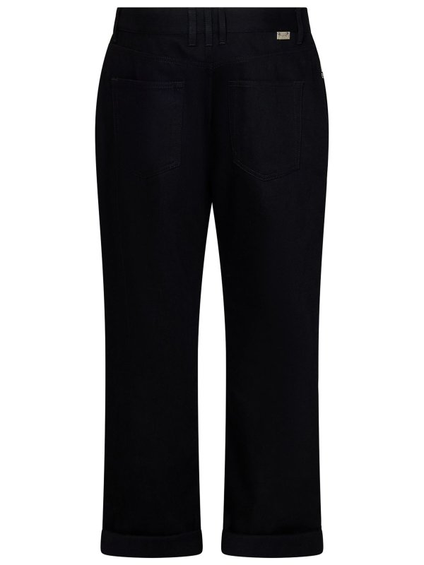 Balmain: bootcut jeans online - Rhinestone Pocket Black Denim Jeans