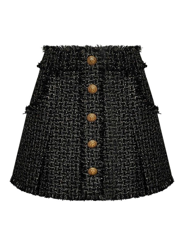 Balmain: Jupes midi et au genou - Jupe Midi - Noir