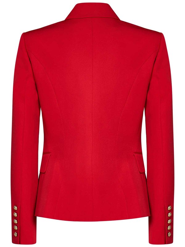 Balmain: blazers online - Red Wool Blazer