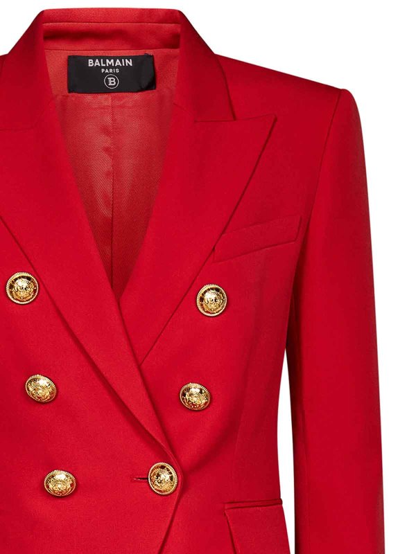 The Best Shops Balmain: blazers - Red Wool Blazer