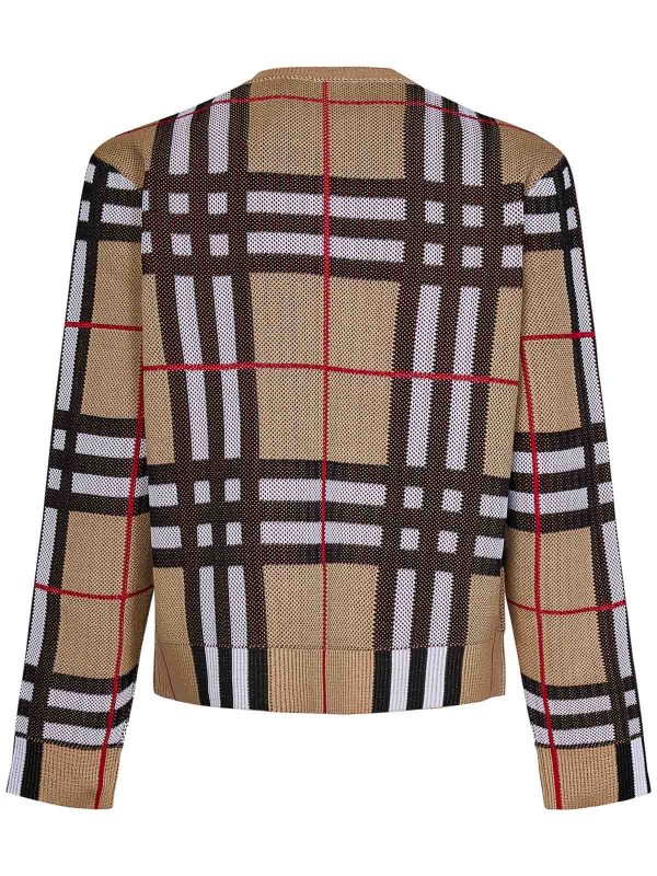 BURBERRY: maglia collo rotondo online - Pullover in cotone tecnico beige