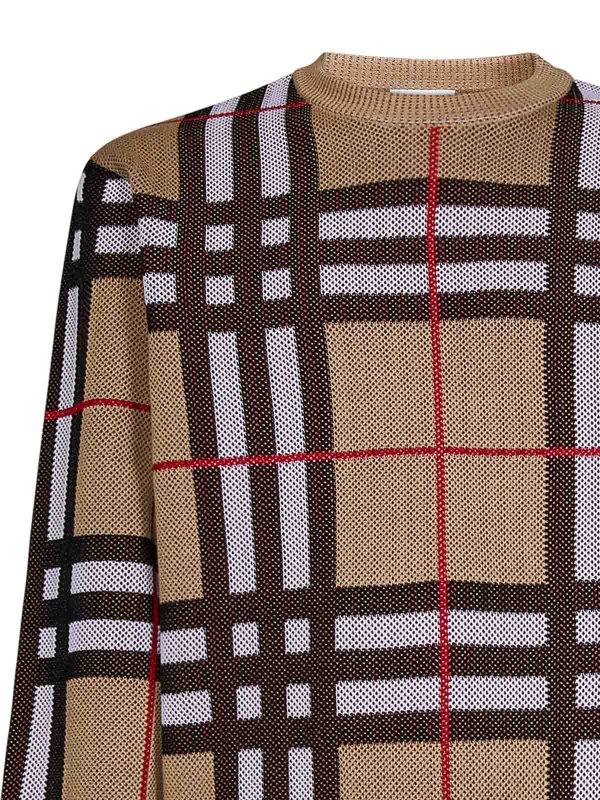 The Best Shops BURBERRY: maglia collo rotondo - Pullover in cotone tecnico beige