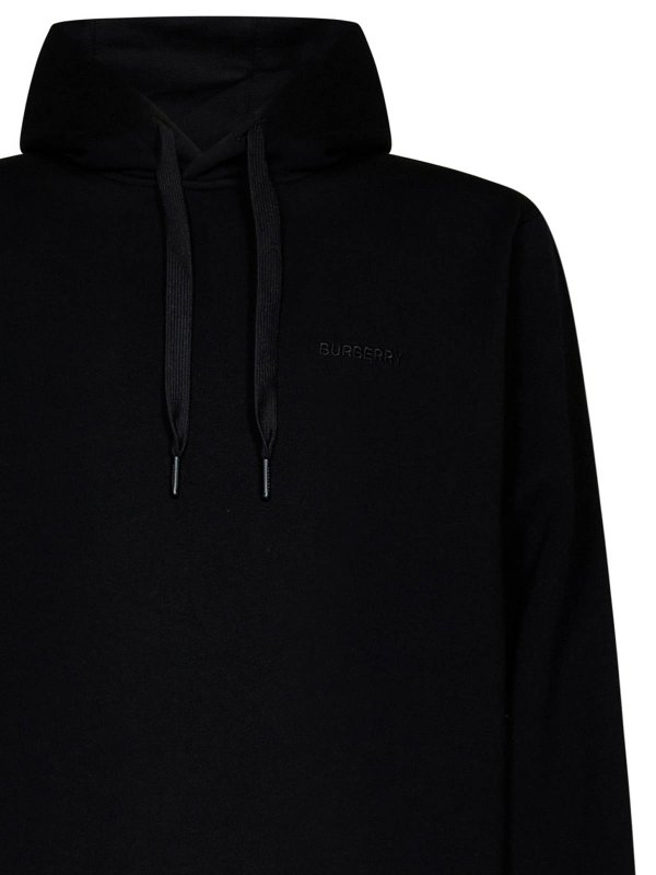 The Best Shops BURBERRY: Sweatshirts & Sweaters - Black Equestrian Knight Slim-Fit Hoodie