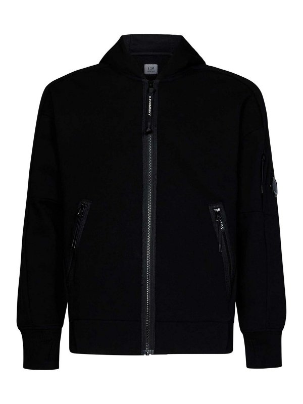 C.P. COMPANY: Felpe e maglie - Felpa con cappuccio e zip diagonale in cotone