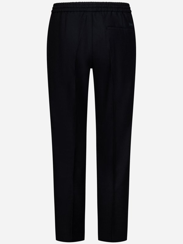 CALVIN KLEIN: casual trousers online - Black bi-stretch comfort wool jogger trousers