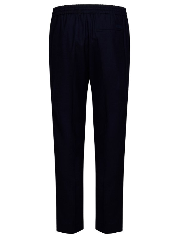 CALVIN KLEIN: casual trousers online - Navy Blue Wool Jogger Trousers