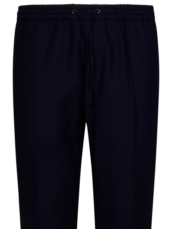 The Best Shops CALVIN KLEIN: casual trousers - Navy Blue Wool Jogger Trousers
