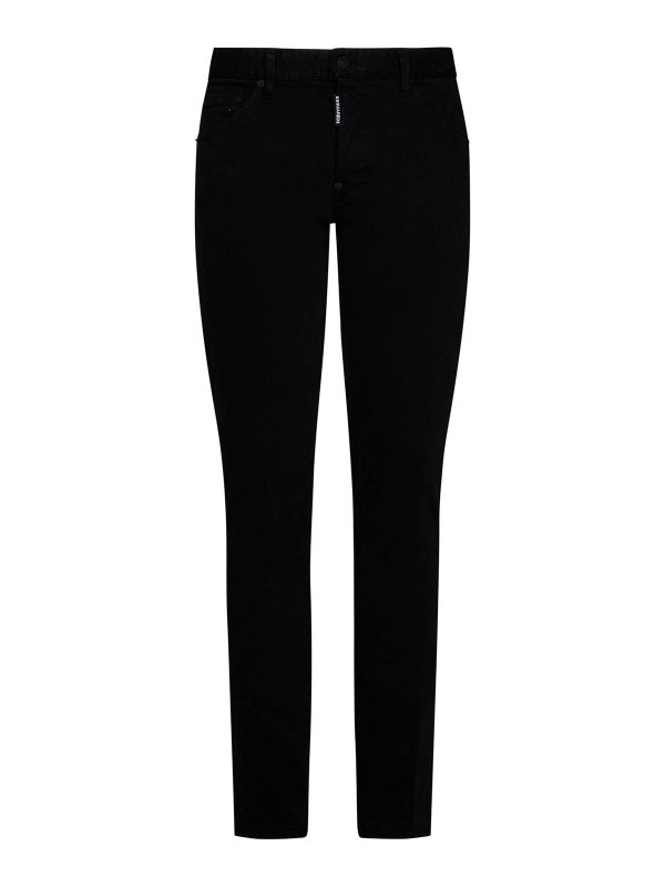 DSQUARED2: bootcut jeans - Black Stretch Denim Slim-Fit Jeans