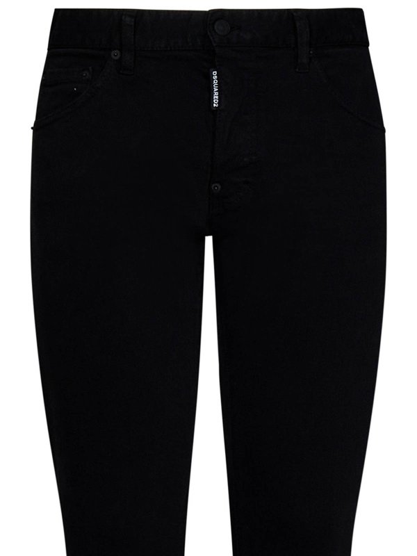 The Best Shops DSQUARED2: bootcut jeans - Black Stretch Denim Slim-Fit Jeans