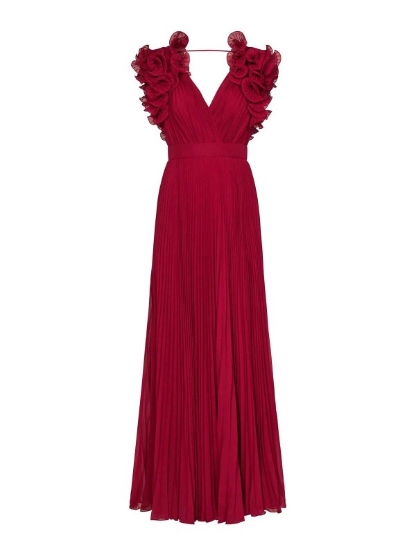 ELIE SAAB: Robe longueur genou - Robe Au Genou - Rouge