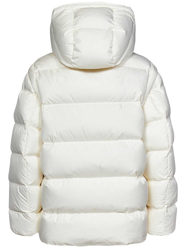 Emporio Armani Cream Quilted Nylon Down Jacket