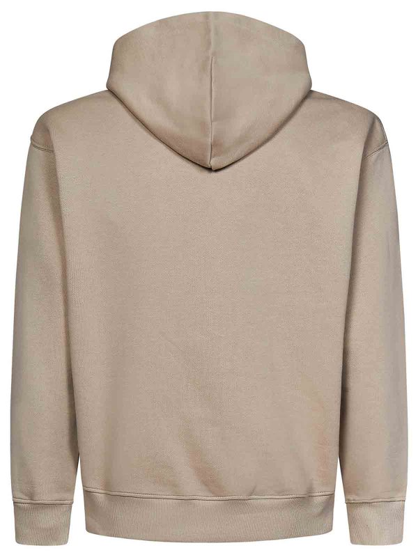 EMPORIO ARMANI: Sweatshirts & Sweaters online - Beige Logo Hoodie