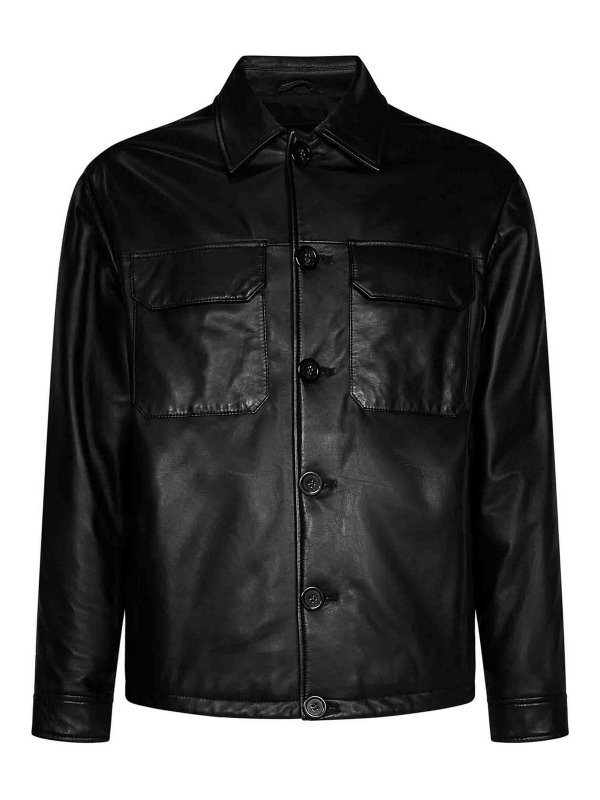 Emporio Armani Leather Jacket H41R80E1P80999 THEBS