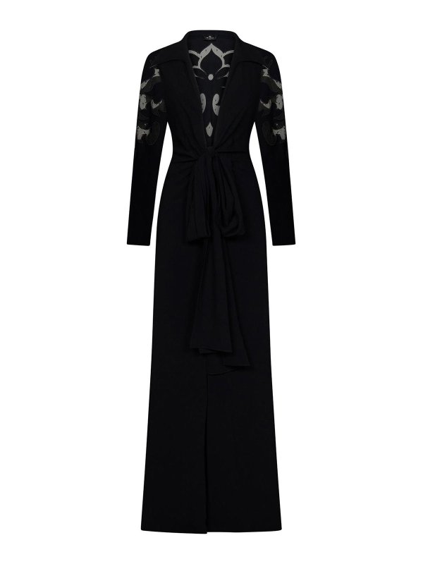 Etro Black Stretch Jersey Wrap Dress - Black - Women|1166079511