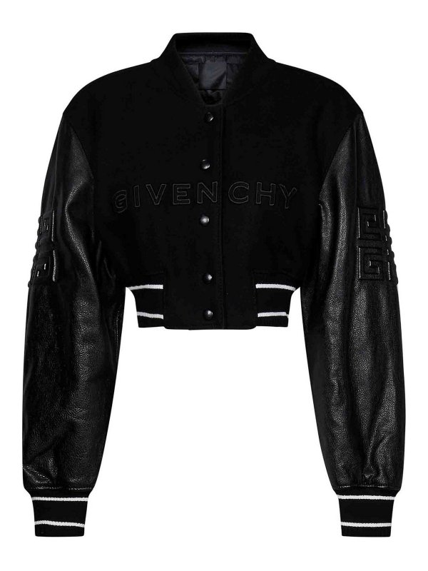 GIVENCHY: casual jackets - Cropped Wool Bomber Jacket