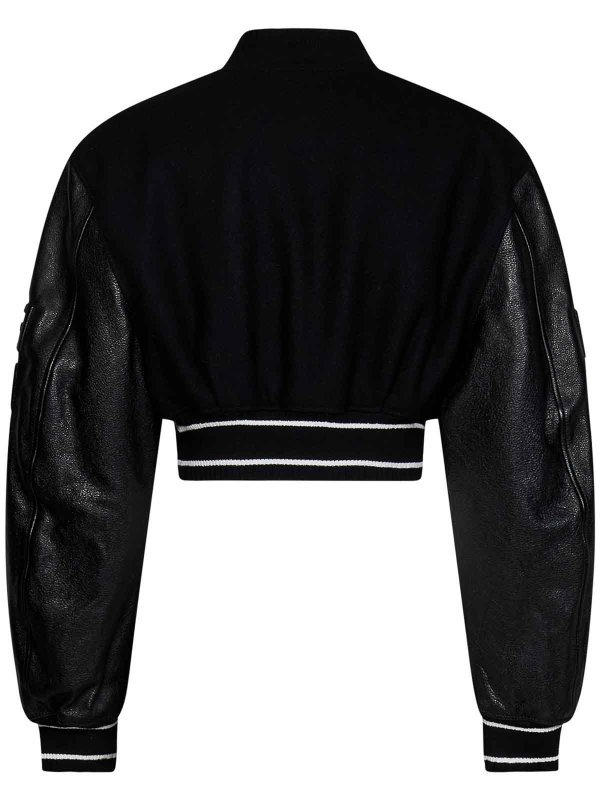 GIVENCHY: casual jackets online - Cropped Wool Bomber Jacket