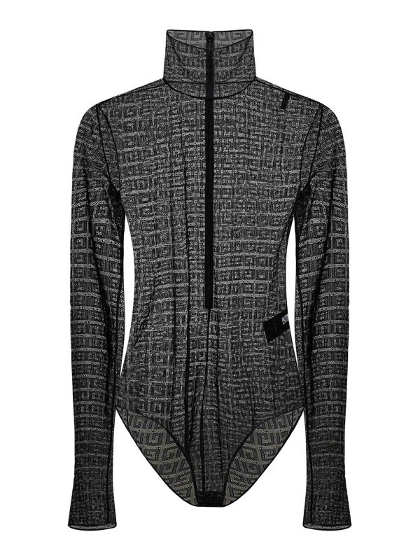 GIVENCHY: Tops & Tank tops - Black Transparent Lace Bodysuit