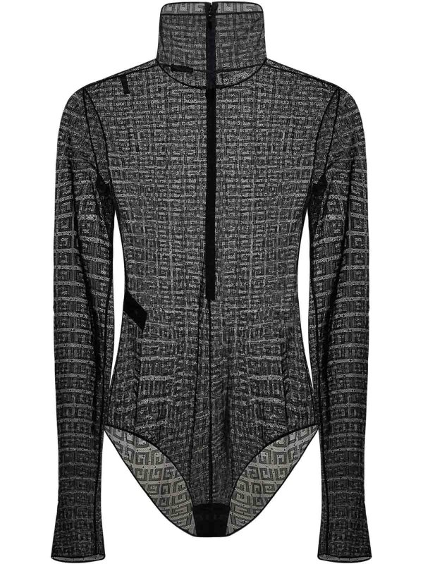 GIVENCHY: Tops & Tank tops online - Black Transparent Lace Bodysuit