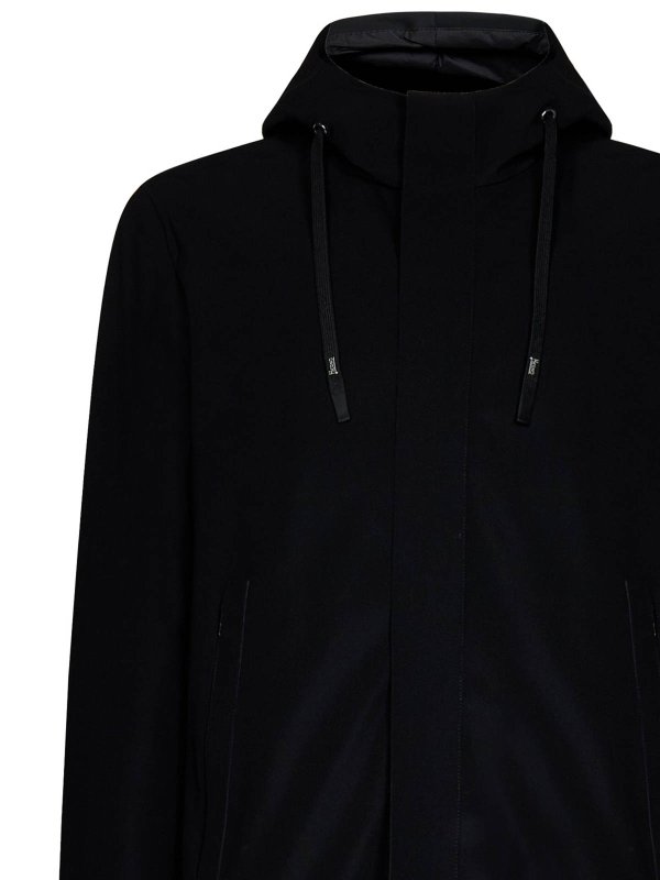 The Best Shops HERNO: casual jackets - Black 2-layer bonded hood jacket