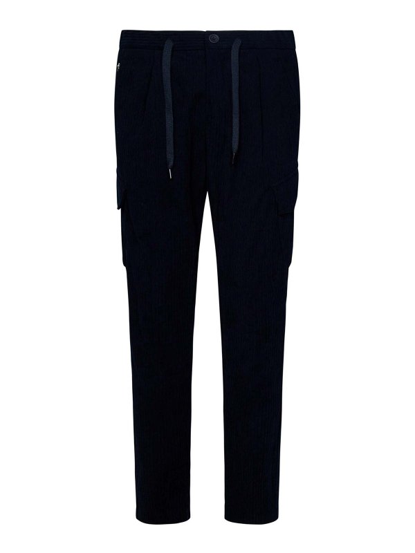 HERNO: casual trousers - Corduroy Cargo Pants