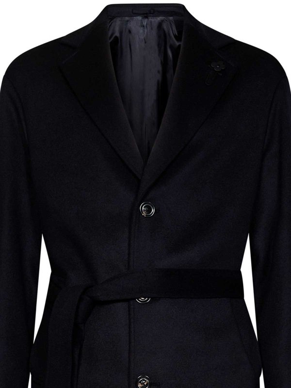 The Best Shops LARDINI: short coats - Midnight Blue Wool Coat