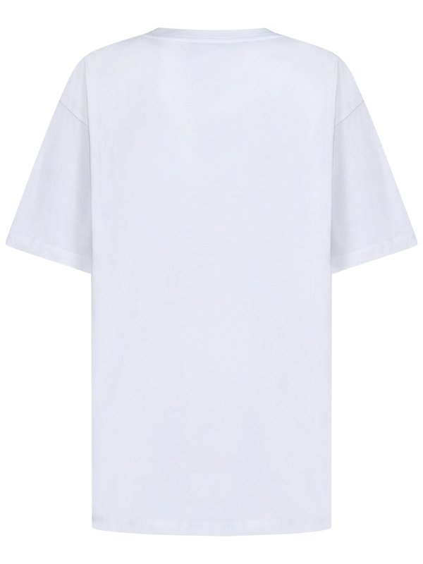 MOSCHINO: t-shirts online - Oversized T-Shirt with Crystal Decorations