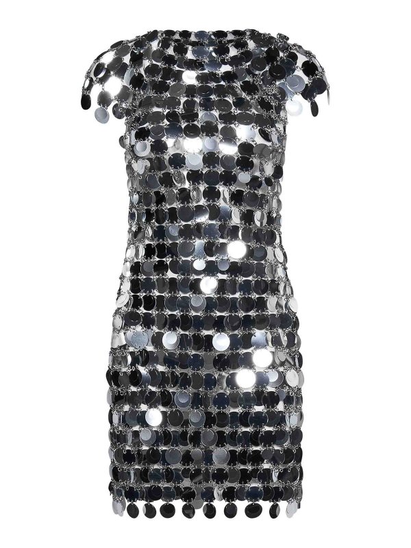 PACO RABANNE: Vestidos de cóctel - Vestido Corto - Plata