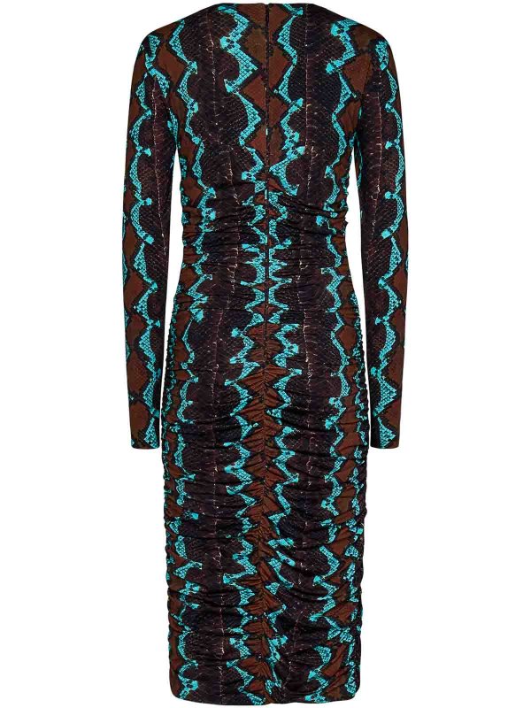 ROBERTO CAVALLI: knee length dresses online - Python-Print Midi Dress