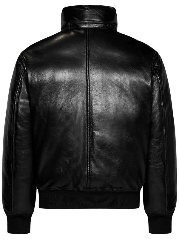 TOM FORD: casual jackets online - Shiny Leather Bomber Jacket