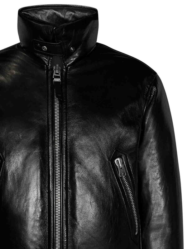 The Best Shops TOM FORD: casual jackets - Shiny Leather Bomber Jacket