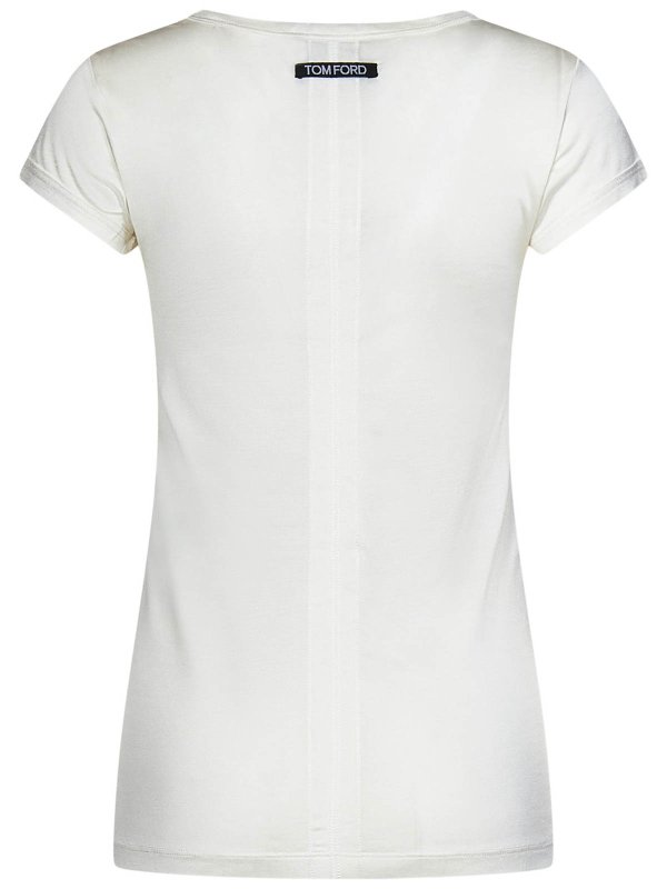 TOM FORD: t-shirts online - Chalk Silk Jersey T-Shirt