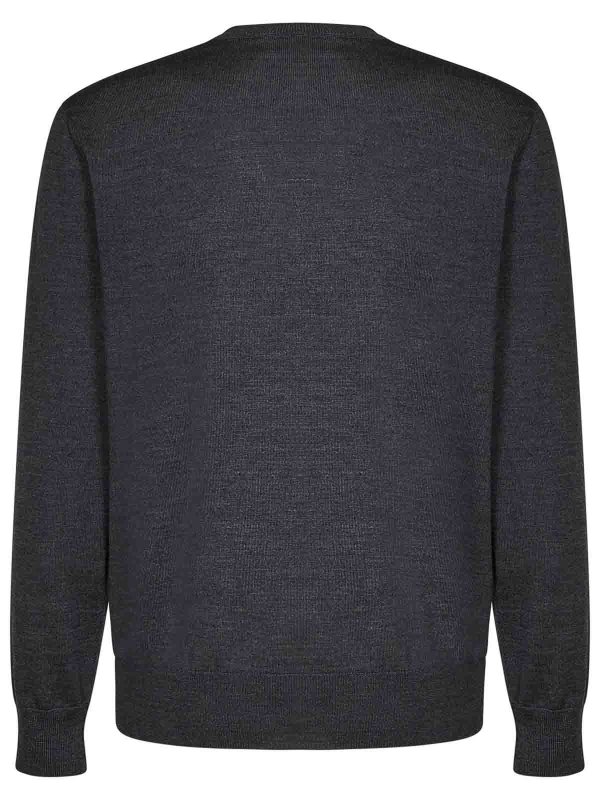 DSQUARED2: crew necks online - Gray Wool Crew-Neck Crewneck