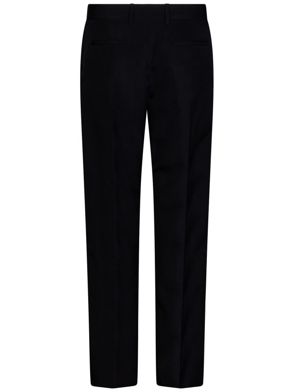 GIVENCHY: Trousers Shorts online - Black Wool Trousers with Satin Detail