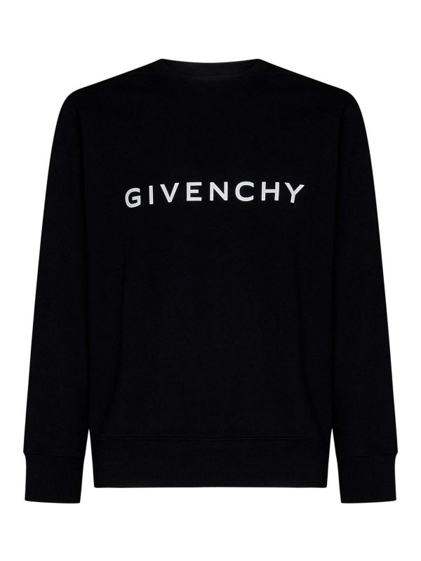 GIVENCHY: Sweatshirts & Sweaters - Black Brushed Cotton Sweatshirt