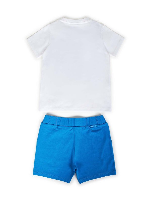 MONCLER JR: crew necks online - White Light Blue Stretch Cotton Outfit