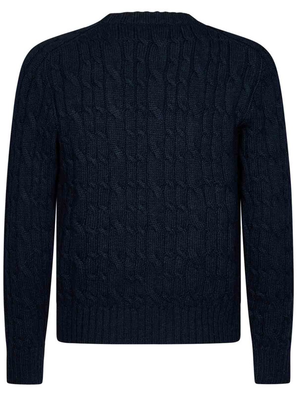 TOM FORD: Strickpullover mit Rundhalsausschnitt online - Rundhalspullover - Blau
