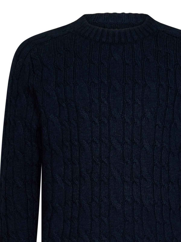 The Best Shops TOM FORD: Strickpullover mit Rundhalsausschnitt - Rundhalspullover - Blau