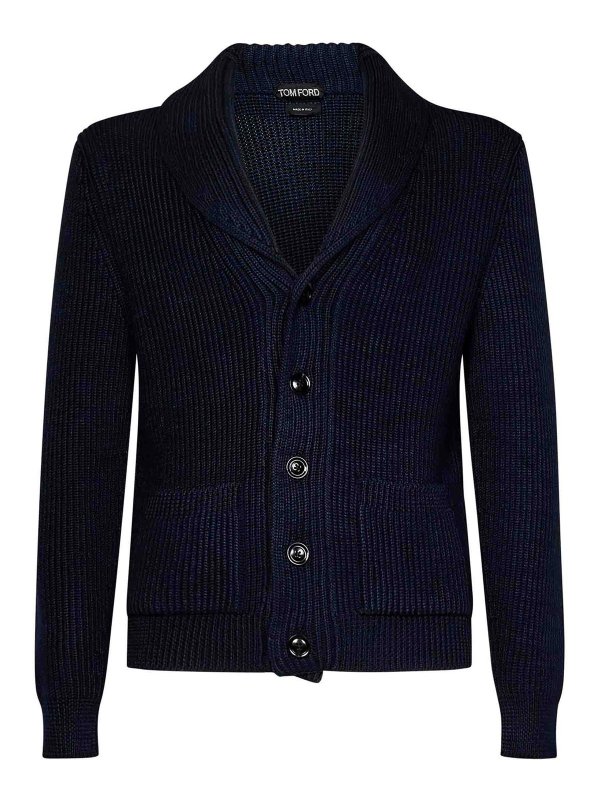 TOM FORD: Cardigans - Cardigan - Bleu