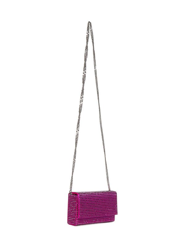The Best Shops AMINA MUADDI: clutches - Fuchsia Clutch with Crystals