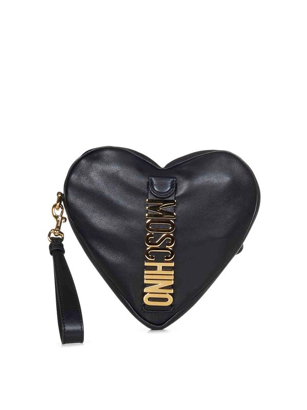 MOSCHINO: クラッチバッグ - クラッチバッグ - 黒