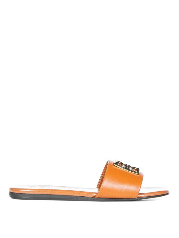 GIVENCHY: flat shoes - Beige Leather Flat Mules
