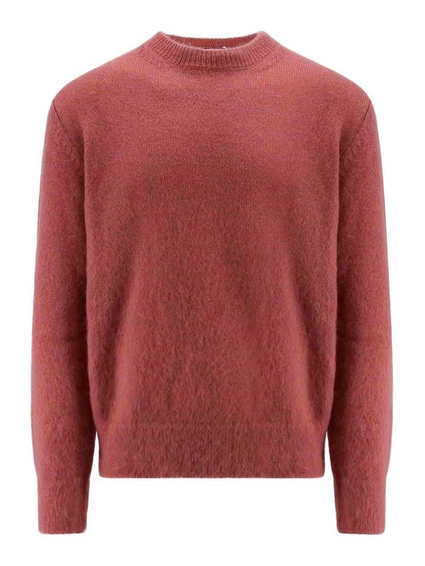 OFF-WHITE: Strickpullover mit Rundhalsausschnitt - Rundhalspullover - Orange