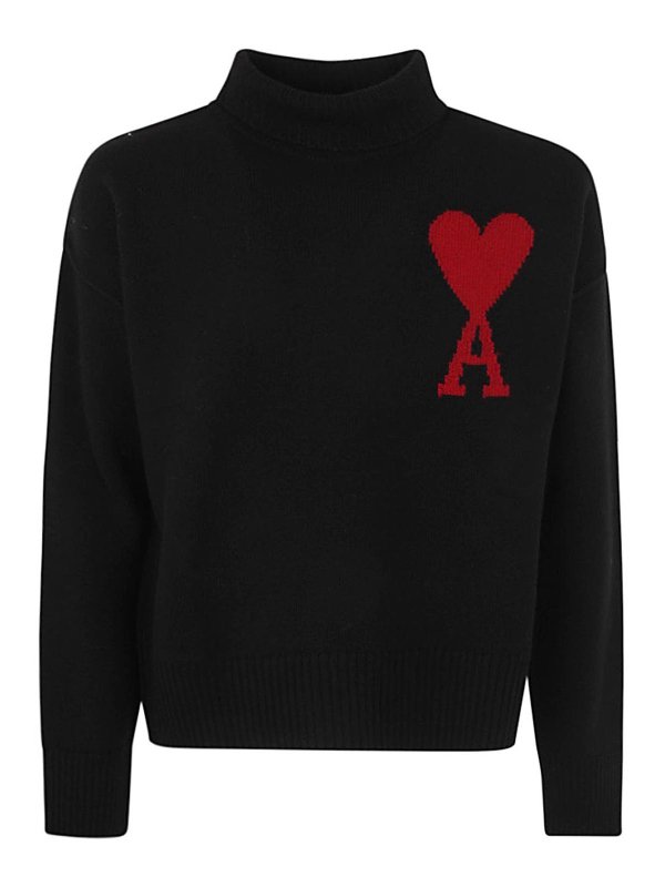 AMI PARIS: crew necks - Red adc sweater