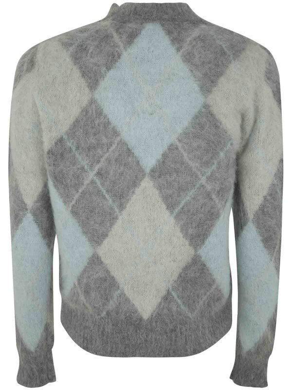 AMI PARIS: crew necks online - Argyle brushed sweater