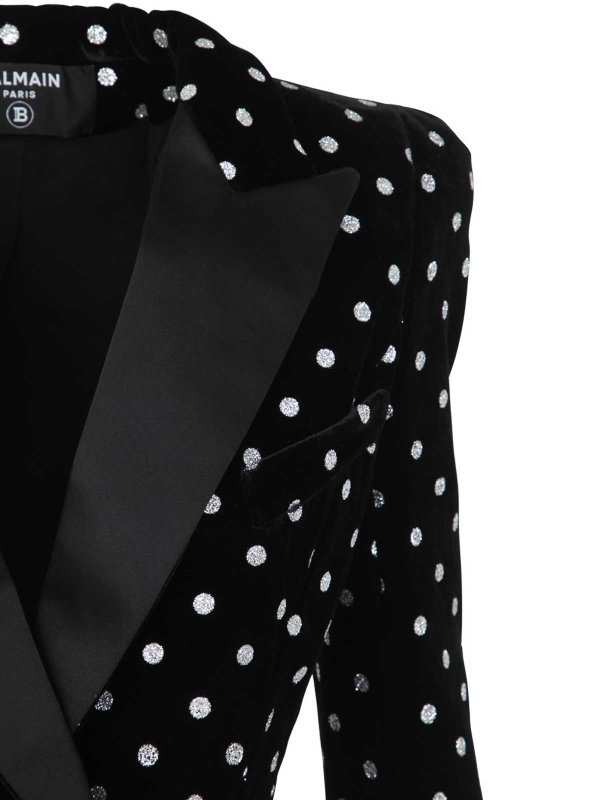 The Best Shops Balmain: casual jackets - 2 btn glitter dots velvet jacket