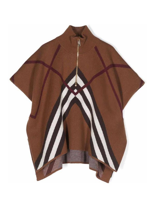 BURBERRY: knee length coats - Beatrix chevron cape