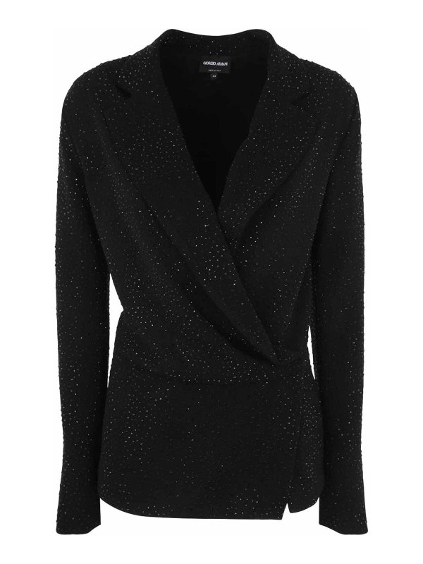 GIORGIO ARMANI: casual jackets - All over strass double jacket
