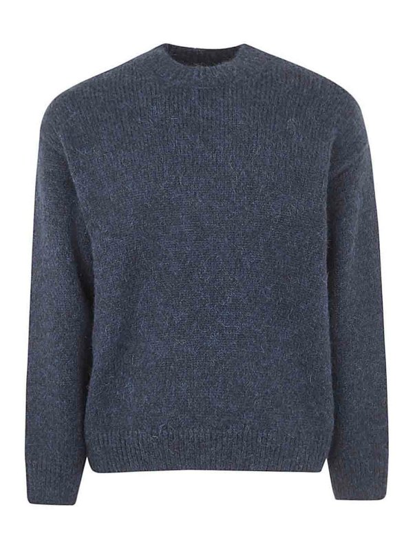 JACQUEMUS: Strickpullover mit Rundhalsausschnitt - Rundhalspullover - Blau