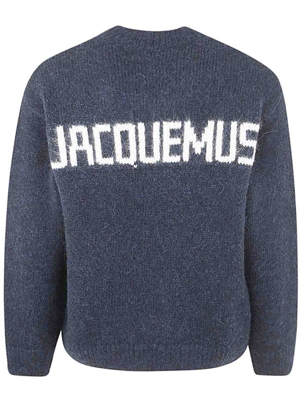 JACQUEMUS: Strickpullover mit Rundhalsausschnitt online - Rundhalspullover - Blau